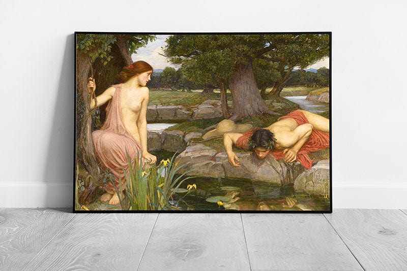 John William Waterhouse Echo and Narcissus Wall Art Print Framed Picture print Ready to Hang