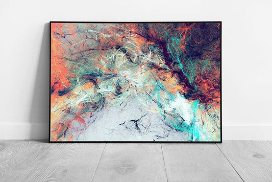 Abstract Colourful Artistic Splashes Dynamic Contemporary Modern Artwork Wall Art Print on Paper Framed Picture print