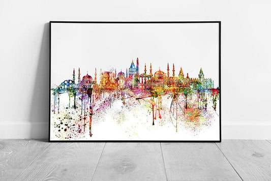 Print on Paper Colourful Skyline landmarks TURKEY Wall Art Print Framed Picture print