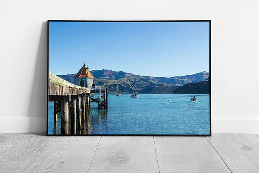 Print on Paper Boat Pier in New Zealand Wall Art Print Framed Picture print