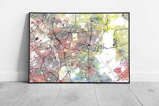 TOTTENHAM London Street Map Art Print watercolour Ready to Hang Wall Art Print Framed Picture print