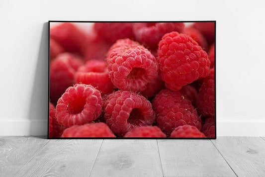 Print on Paper Raspberries Wall Art Ready To Hang Print Framed Picture print