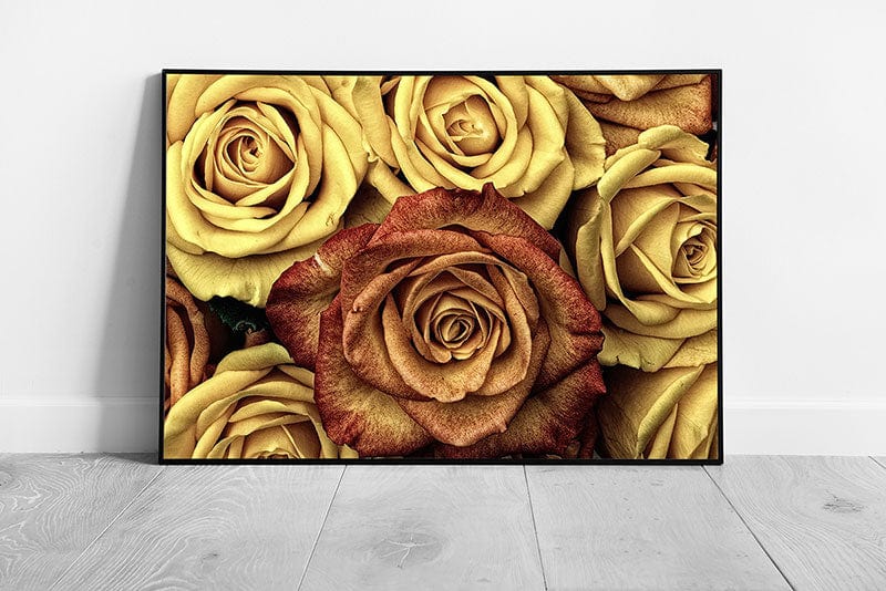 Print on Paper Vintage Roses Wall Art Ready To Hang Print Framed Picture print